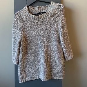 3/$15 EUC J Crew XS Grey/Cream Alpaca Wool/Cotton Blend Sweater